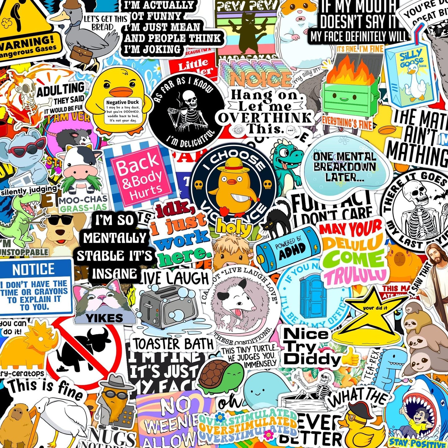 🔥🔥150Pcs Blue Collar Funny Stickers 👷♂️