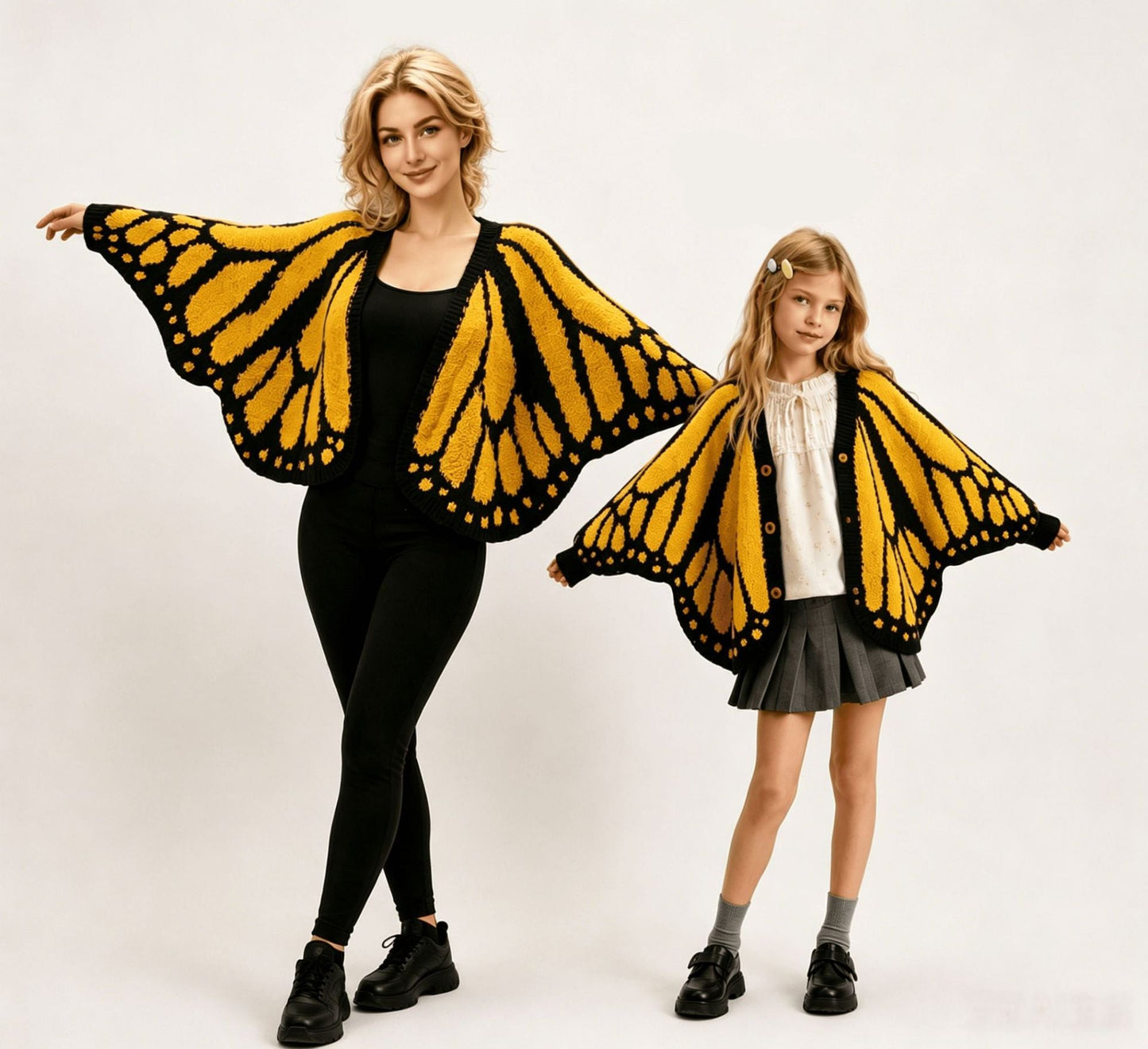 Monarch Butterfly Crochet Knit Cardigan