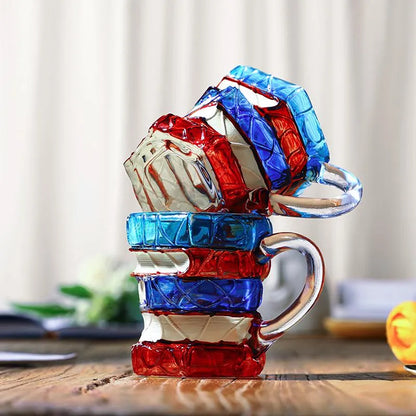 Unique Glass Craft Innovative 3D Painting Book Mug