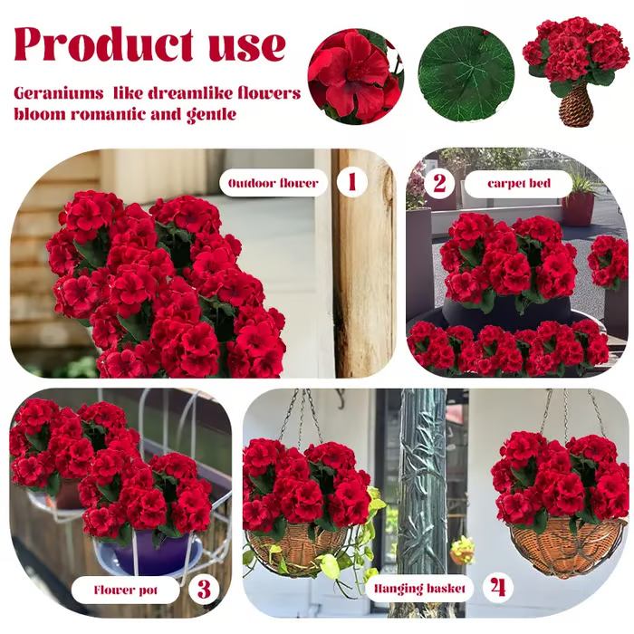 🎁 Last Day 60% OFF - Artificial Geranium Flowers For Outdoors