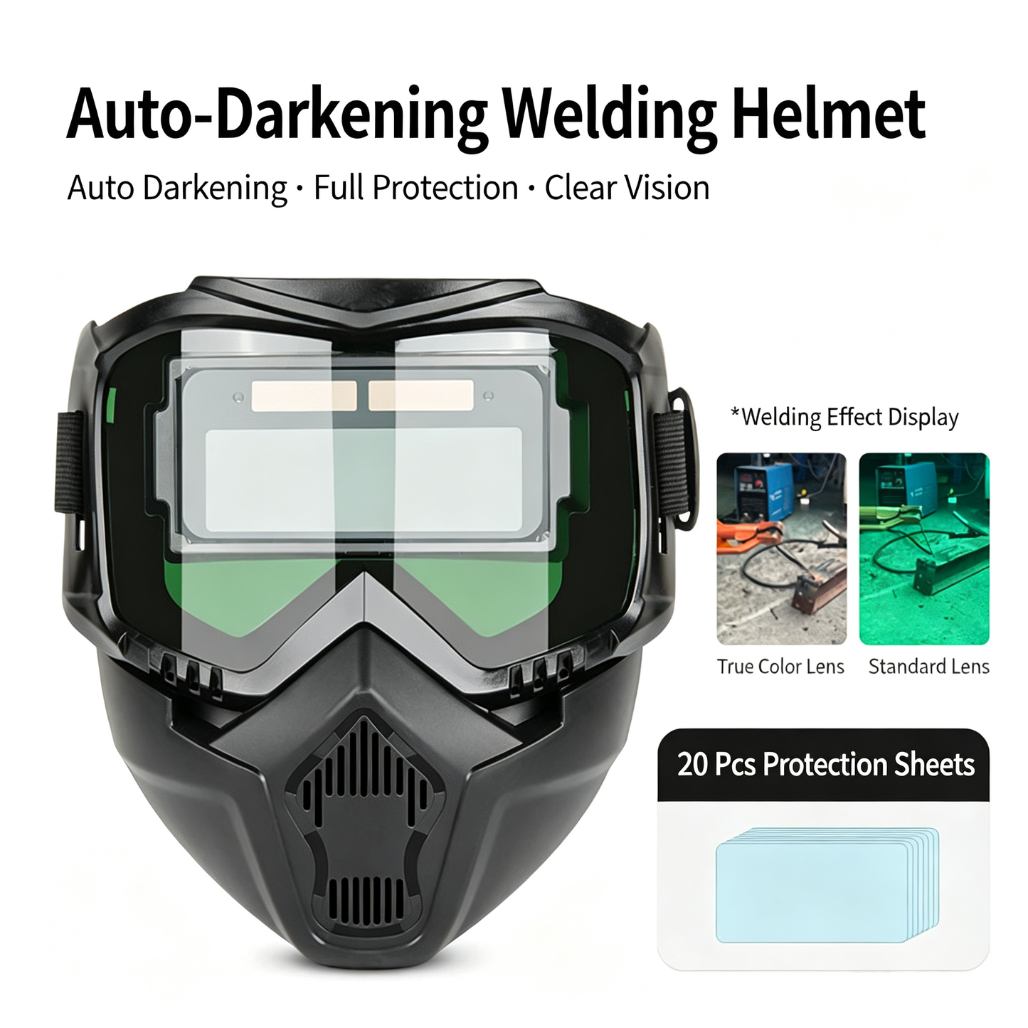 🛠️ Headband-Style Auto-Darkening Welding Helmet