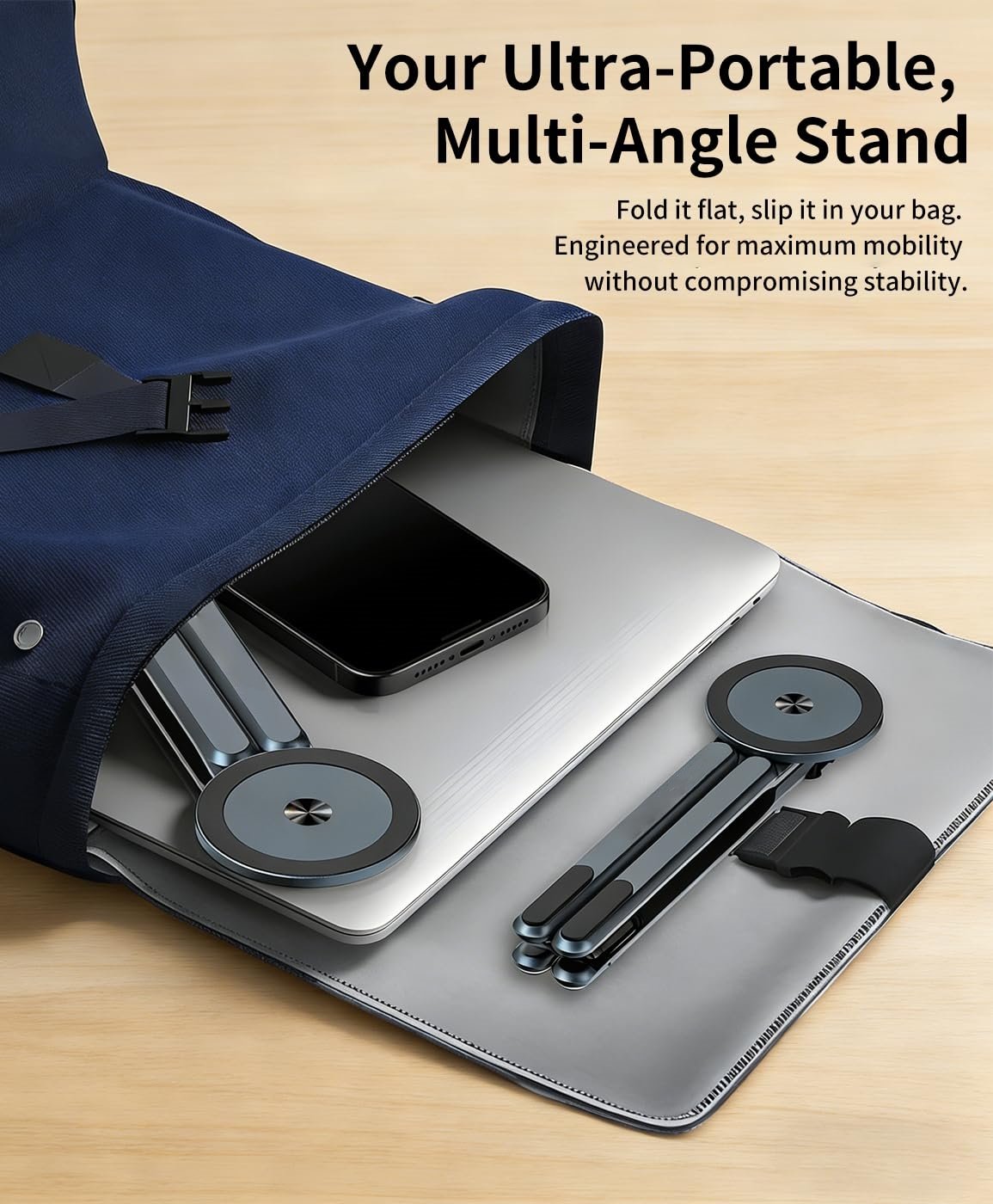 3-in-1 Magnetic Foldable Laptop Stand