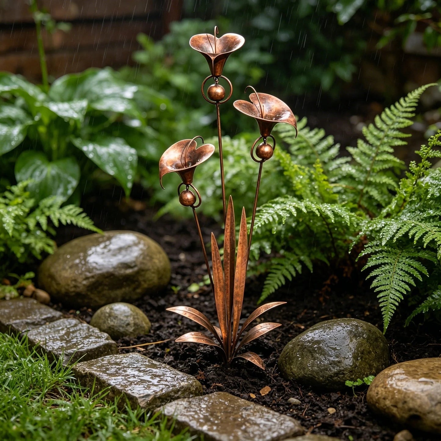 🏡Flame Red Copper Calla Lily Garden Ornament