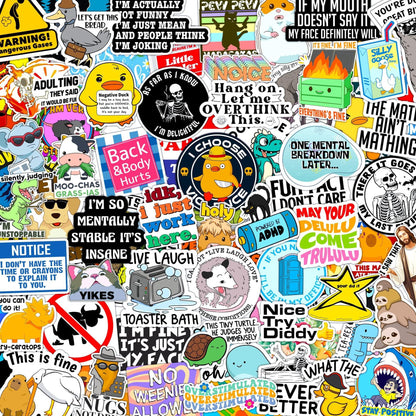 🔥🔥150Pcs Blue Collar Funny Stickers 👷‍♂️