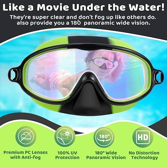 🏊‍♀️Last Day Buy 1 Get 1 Free🏊‍♀️HD children's large frame waterproof and anti-fog swimming goggles