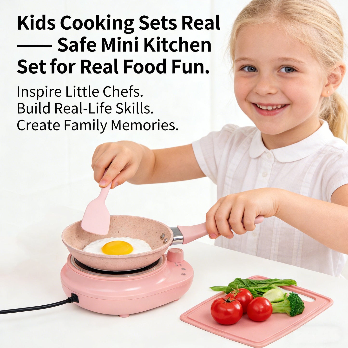 🍳 Kids Cooking Sets Real – Safe Mini Kitchen Set for Real Food Fun