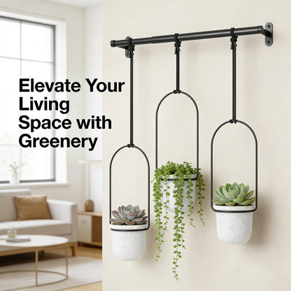 🌿 Extendable Hanging Wall Planter Basket 🪴 Creative Ceramic Flower Pot for Garden & Indoor Decor ✨