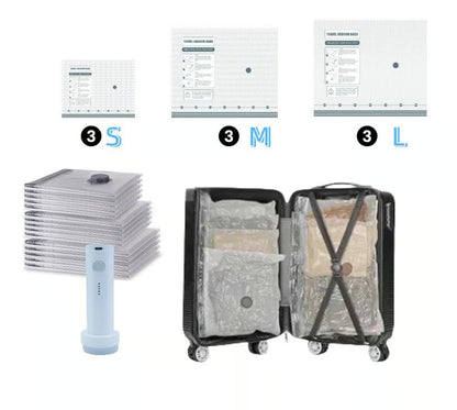 🔥🔥Cordless Travel Vacuum Storage Compression Bag Set（Electric pump model）