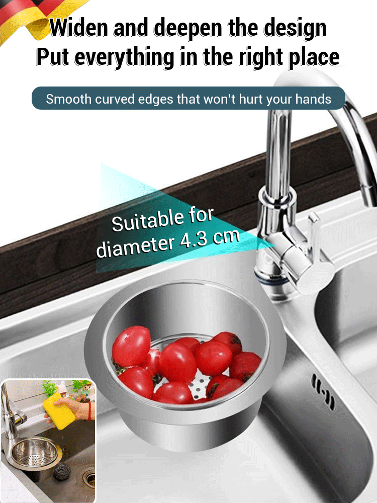 🎁Kitchen stainless steel drainage basket