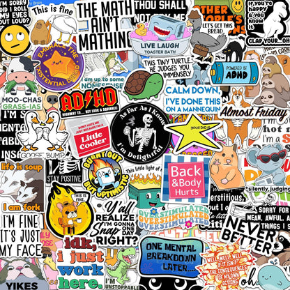 🔥🔥150Pcs Blue Collar Funny Stickers 👷‍♂️