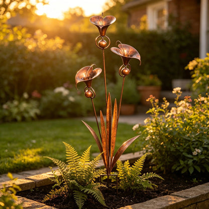 🏡Flame Red Copper Calla Lily Garden Ornament