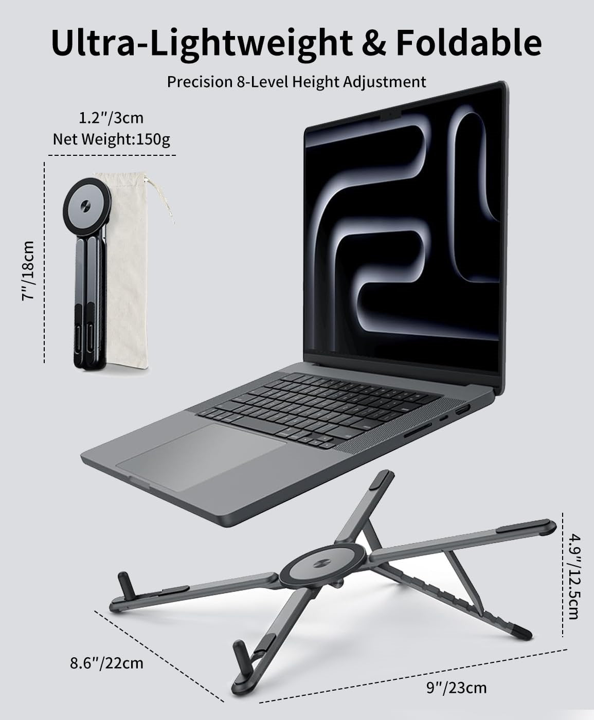 3-in-1 Magnetic Foldable Laptop Stand