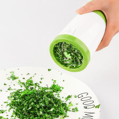 🌿White & Green Compact Cordless Herb Chopper, Efficient Cilantro & Herb Mincer, Easy to Operate & Clean