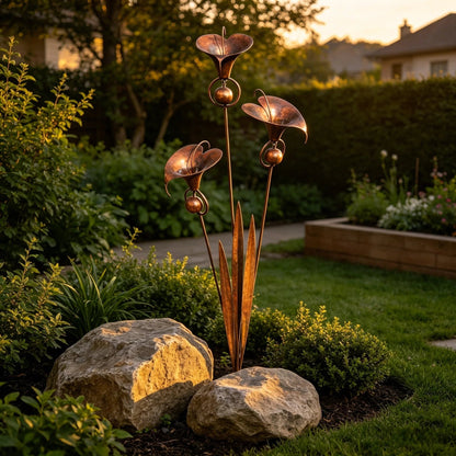 🏡Flame Red Copper Calla Lily Garden Ornament