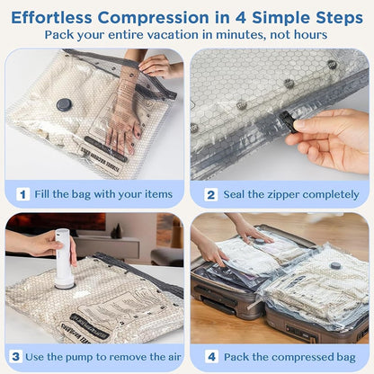 🔥🔥Cordless Travel Vacuum Storage Compression Bag Set（Electric pump model）