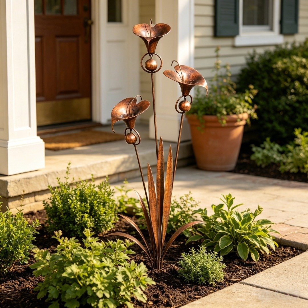 🏡Flame Red Copper Calla Lily Garden Ornament