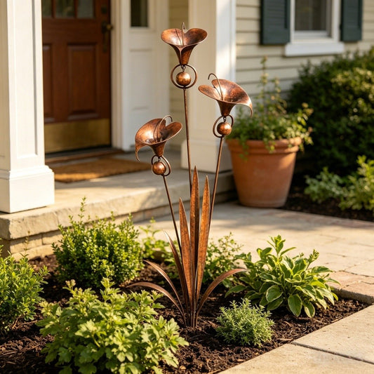 🏡Flame Red Copper Calla Lily Garden Ornament