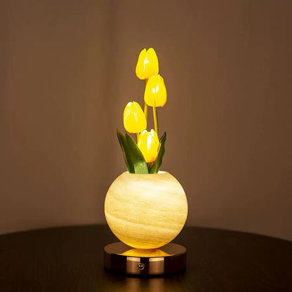 Tulip Planet LED Lamp Decorative Flower Light Touch Control Night Light Romantic Gift for Couple for Family