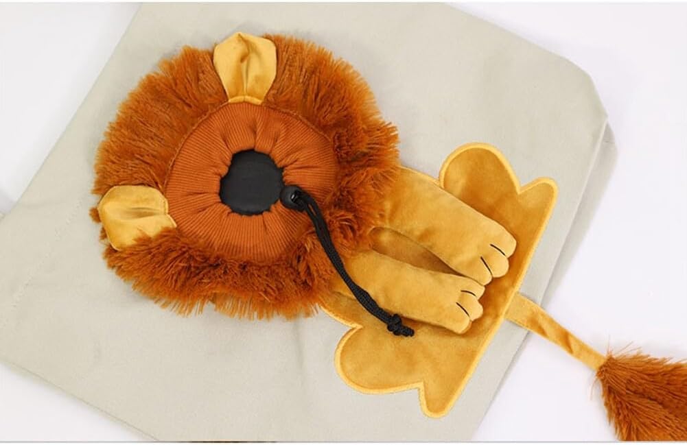 💕A cute lion-shaped pet canvas shoulder bag