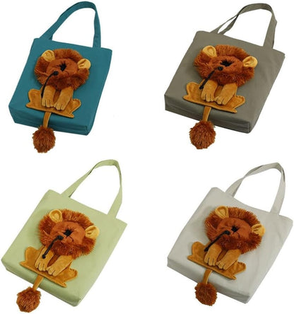💕A cute lion-shaped pet canvas shoulder bag