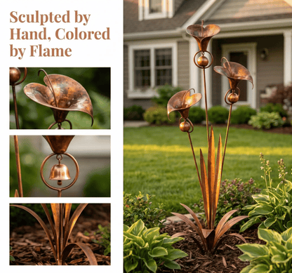 🏡Flame Red Copper Calla Lily Garden Ornament
