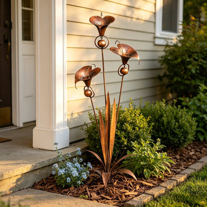 🏡Flame Red Copper Calla Lily Garden Ornament