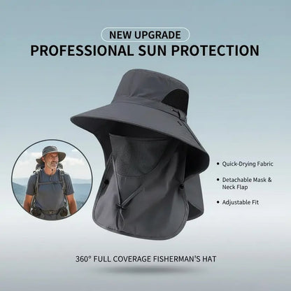 🌞Summer Fisherman's Hat Detachable Outdoor Sun-Protective Face Covering🏕️ (Adjustable & Lightweight Comfort & Unisex Fit)