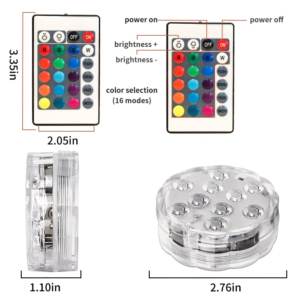 💥Submersible LED Pool Lights (RF Remote Control )