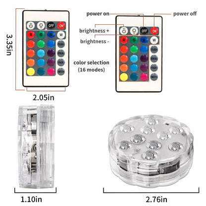 💥Submersible LED Pool Lights (RF Remote Control )