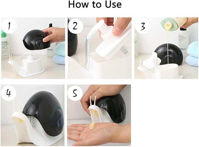 Creative snail-shaped hand sanitizer lotion is packaged in bottles