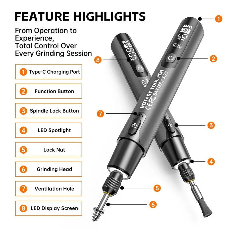 🎁2026 New Arrivals⚡50% OFF Mini Cordless Rotary Tool Kit – 6-Speed Polishing, Grinding & Sanding Set for DIY Crafts & Rust Removal