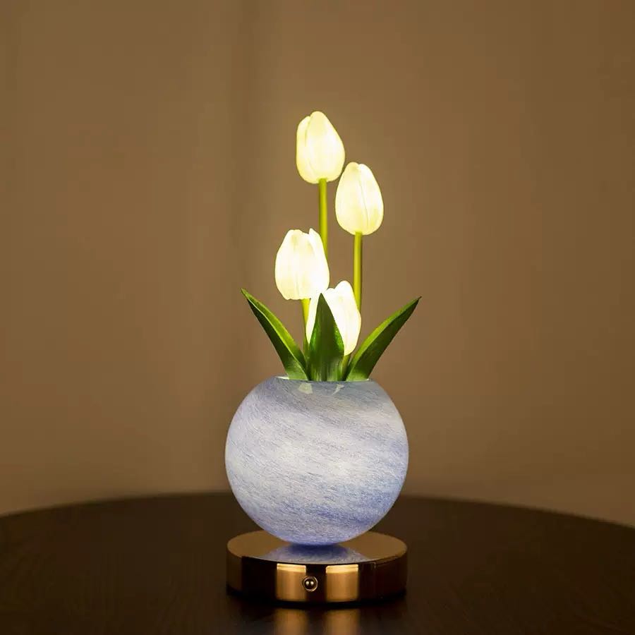 Tulip Planet LED Lamp Decorative Flower Light Touch Control Night Light Romantic Gift for Couple for Family
