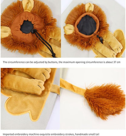 💕A cute lion-shaped pet canvas shoulder bag