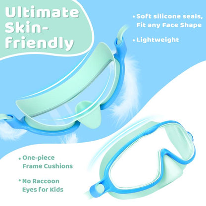 🏊‍♀️Last Day Buy 1 Get 1 Free🏊‍♀️HD children's large frame waterproof and anti-fog swimming goggles