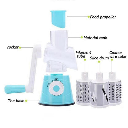 🥕3-in-1 rotating cheese and vegetable grater