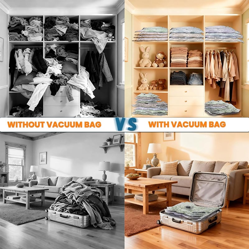🔥🔥Cordless Travel Vacuum Storage Compression Bag Set（Electric pump model）