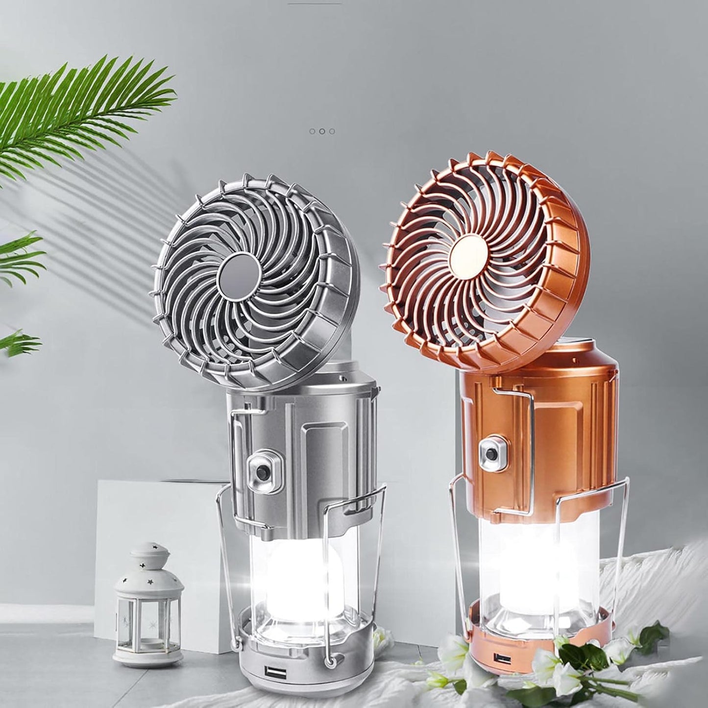 Outdoor portable multi-functional solar fan lamp