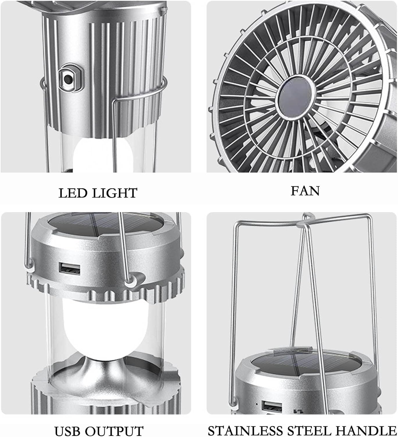 Outdoor portable multi-functional solar fan lamp