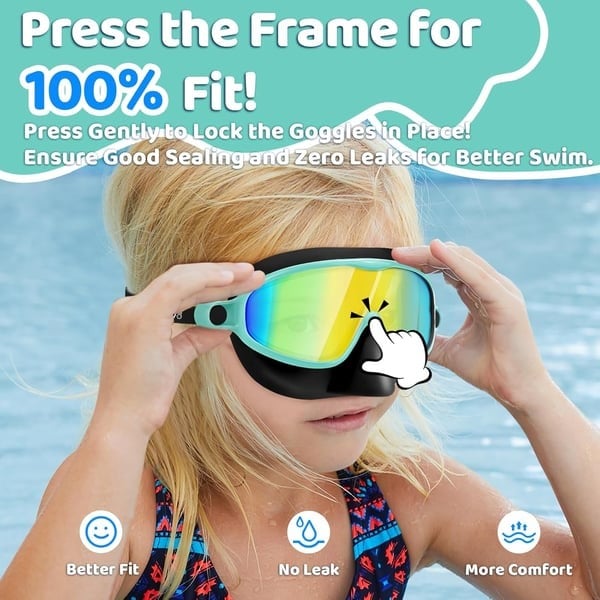 🏊‍♀️Last Day Buy 1 Get 1 Free🏊‍♀️HD children's large frame waterproof and anti-fog swimming goggles