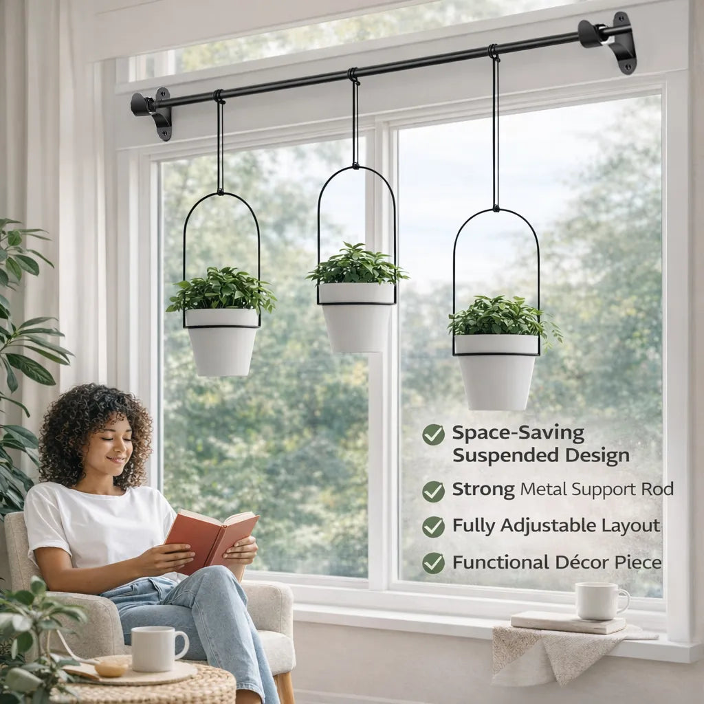 🌿 Extendable Hanging Wall Planter Basket 🪴 Creative Ceramic Flower Pot for Garden & Indoor Decor ✨