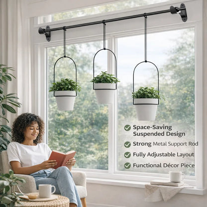 🌿 Extendable Hanging Wall Planter Basket 🪴 Creative Ceramic Flower Pot for Garden & Indoor Decor ✨