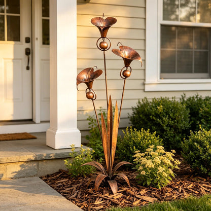 🏡Flame Red Copper Calla Lily Garden Ornament