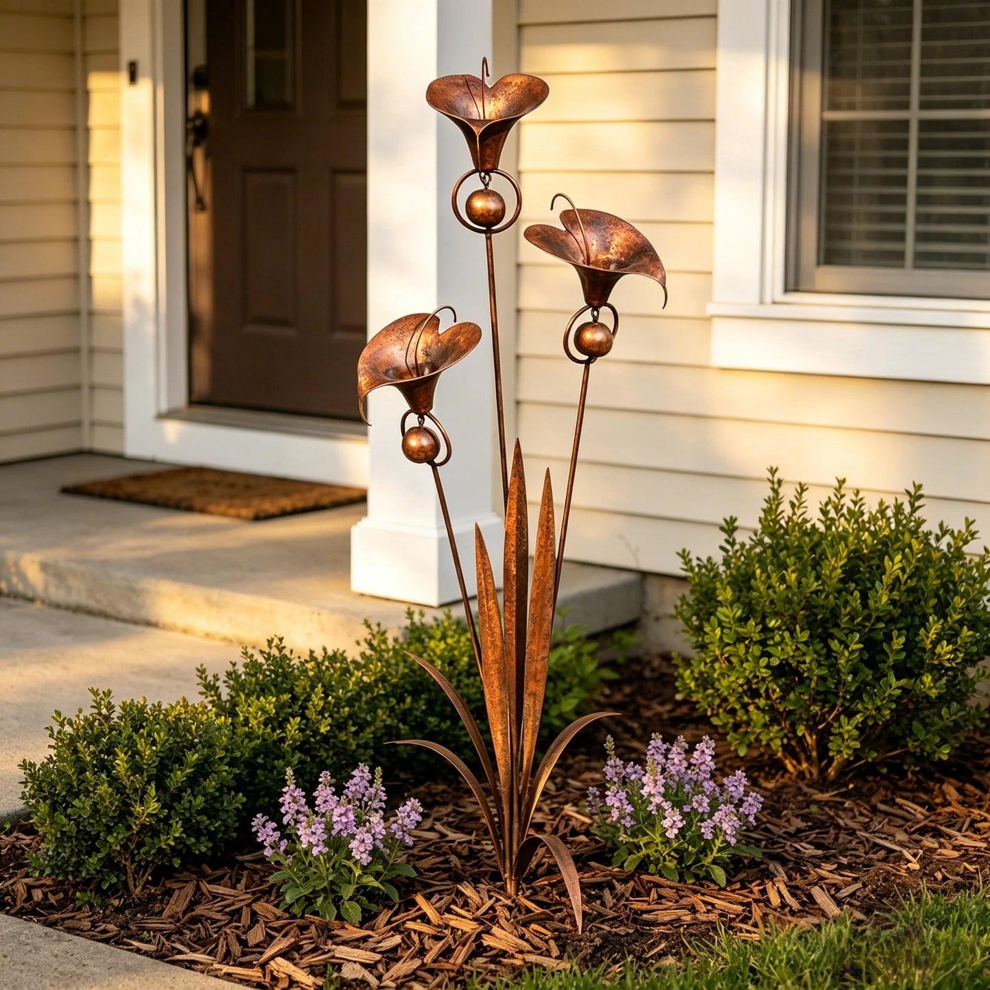 🏡Flame Red Copper Calla Lily Garden Ornament