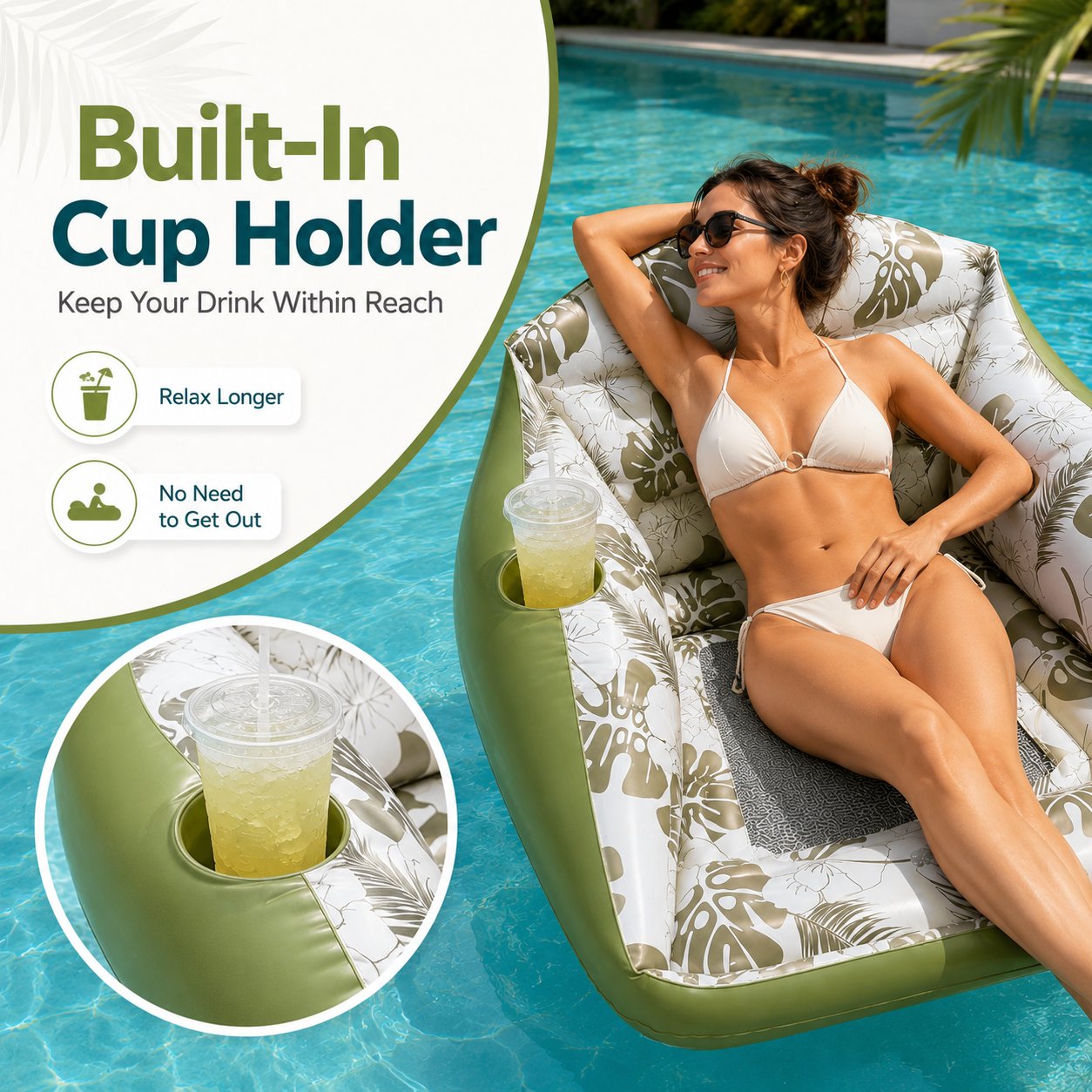 🛋️ 3-in-1 Inflatable Pool Lounge Chair