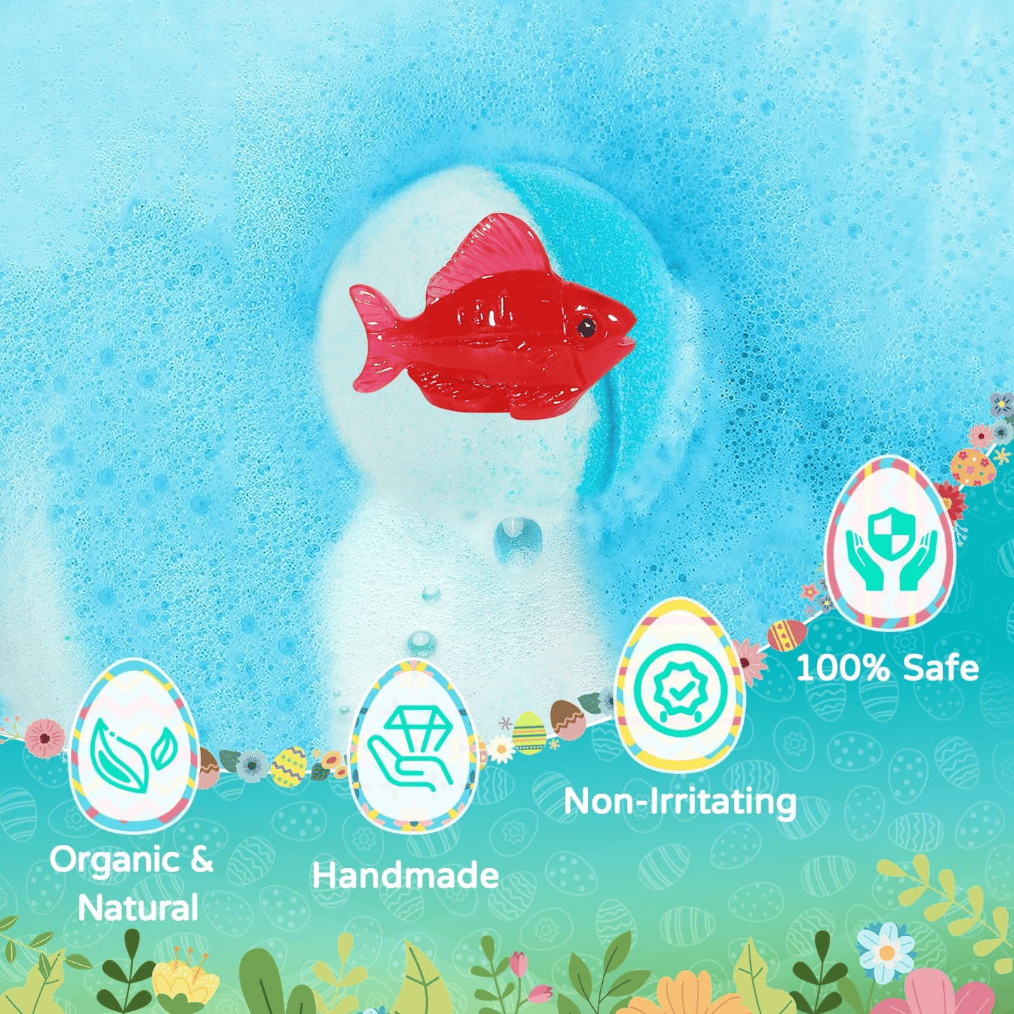 🛁 Natural Bath Bombs for Kids with Mega Bubbles & Surprise Inside ✨
