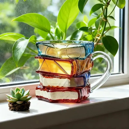 Unique Glass Craft Innovative 3D Painting Book Mug