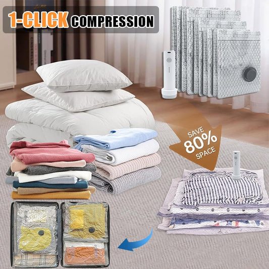 🔥🔥Cordless Travel Vacuum Storage Compression Bag Set（Electric pump model）