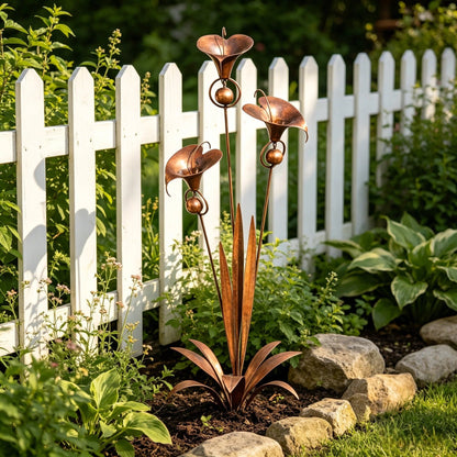 🏡Flame Red Copper Calla Lily Garden Ornament