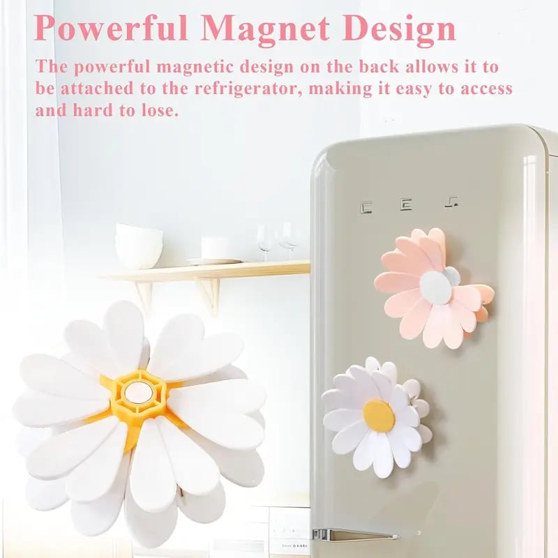 Fridge Magnetic Chip Clips (6 Bag Clips + 1 Magnetic Base) 🍒🌸 Cute Food Sealing Clips