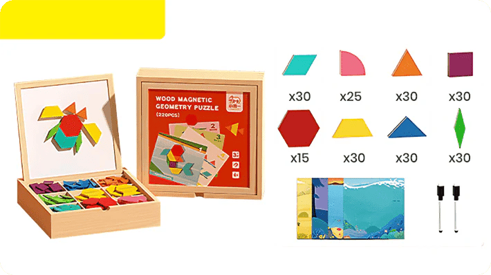🔥Wooden Magnetic Pattern Block Puzzle Set🧩